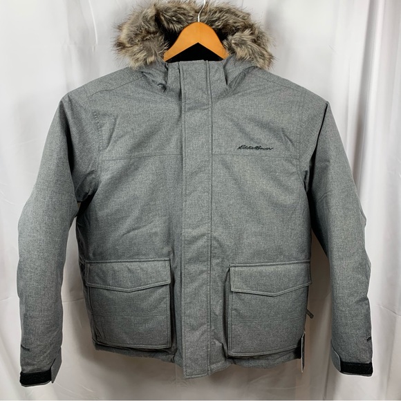 Eddie Bauer Men’s Down Parka Jacket Gray Winter Coat XL - Picture 1 of 16